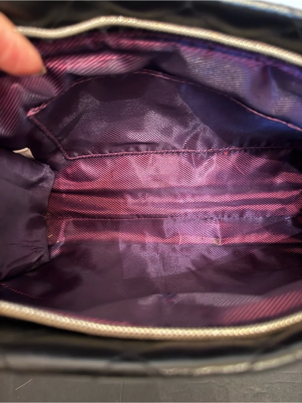 Younique Black Faux Lesther Quilted Crossbody with Gold Chain